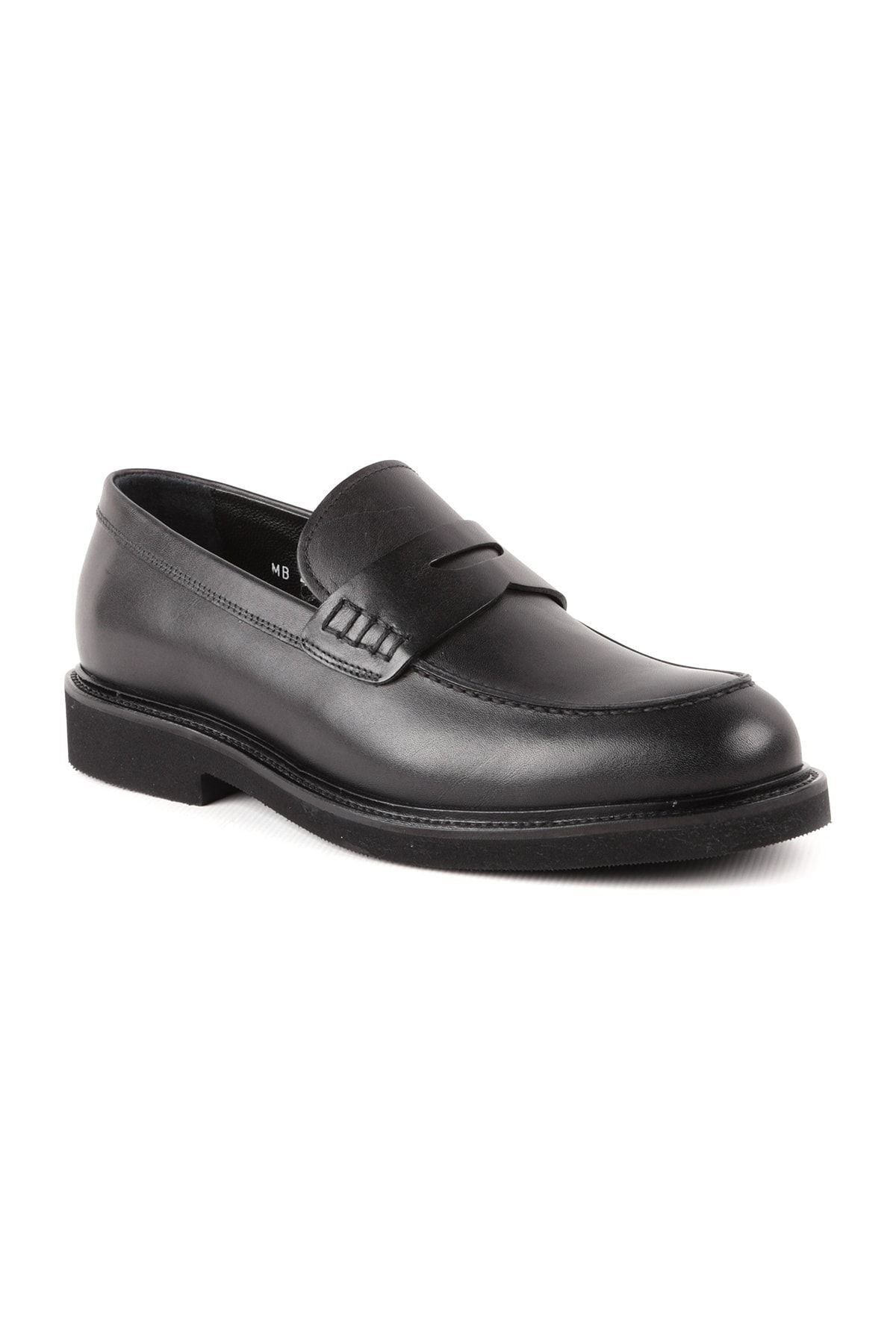 L4841 Loafer Leather Men's Shoes Black - MALLTURK