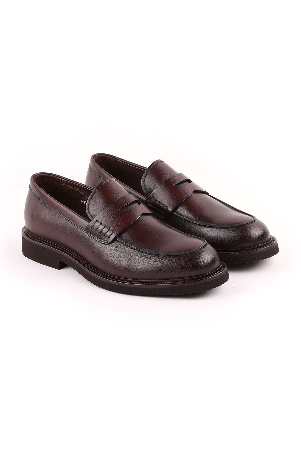 L4841 Loafer Leather Men's Shoes Brown - MALLTURK