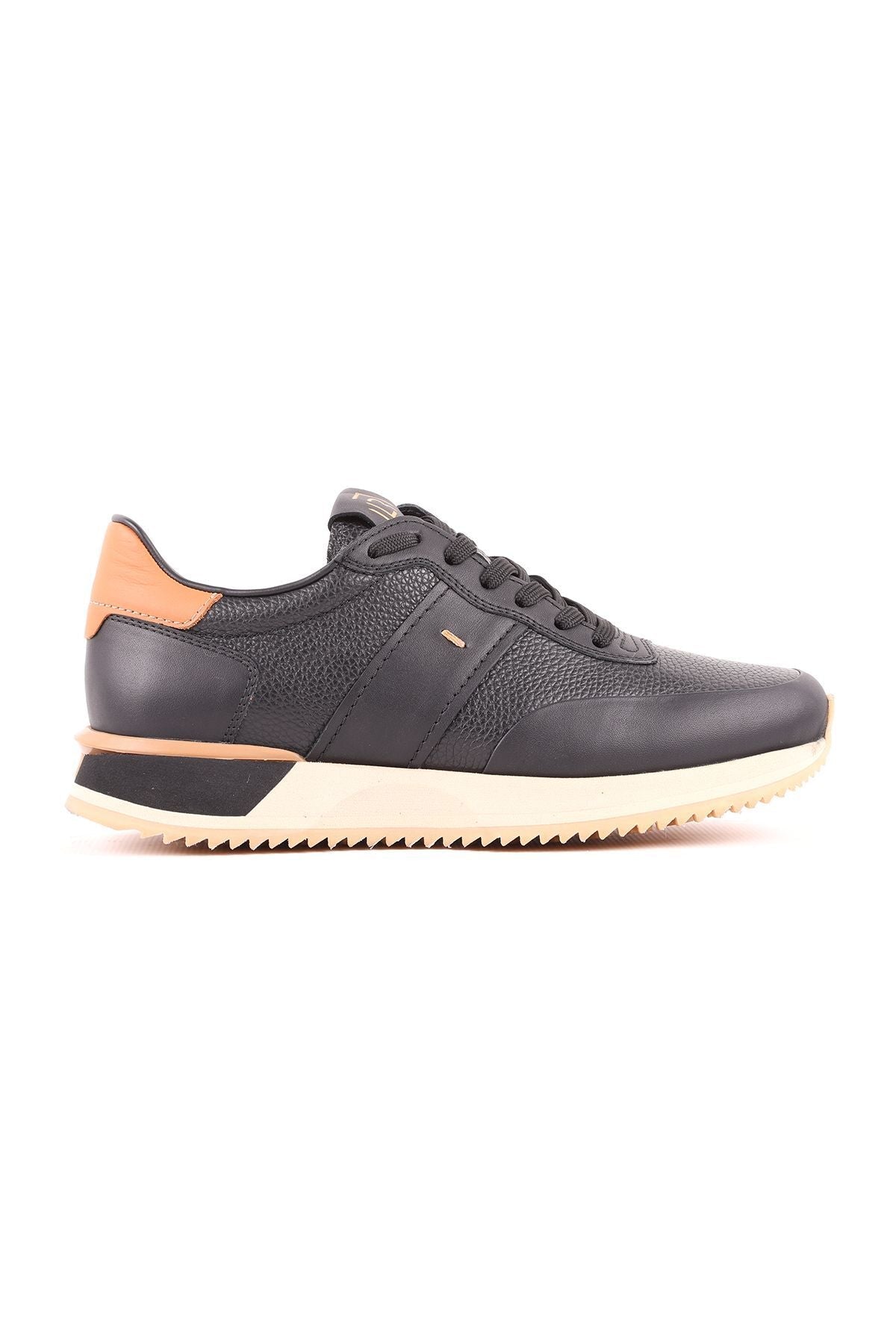 L4843 Casual Men's Leather Shoes Black-bone - MALLTURK