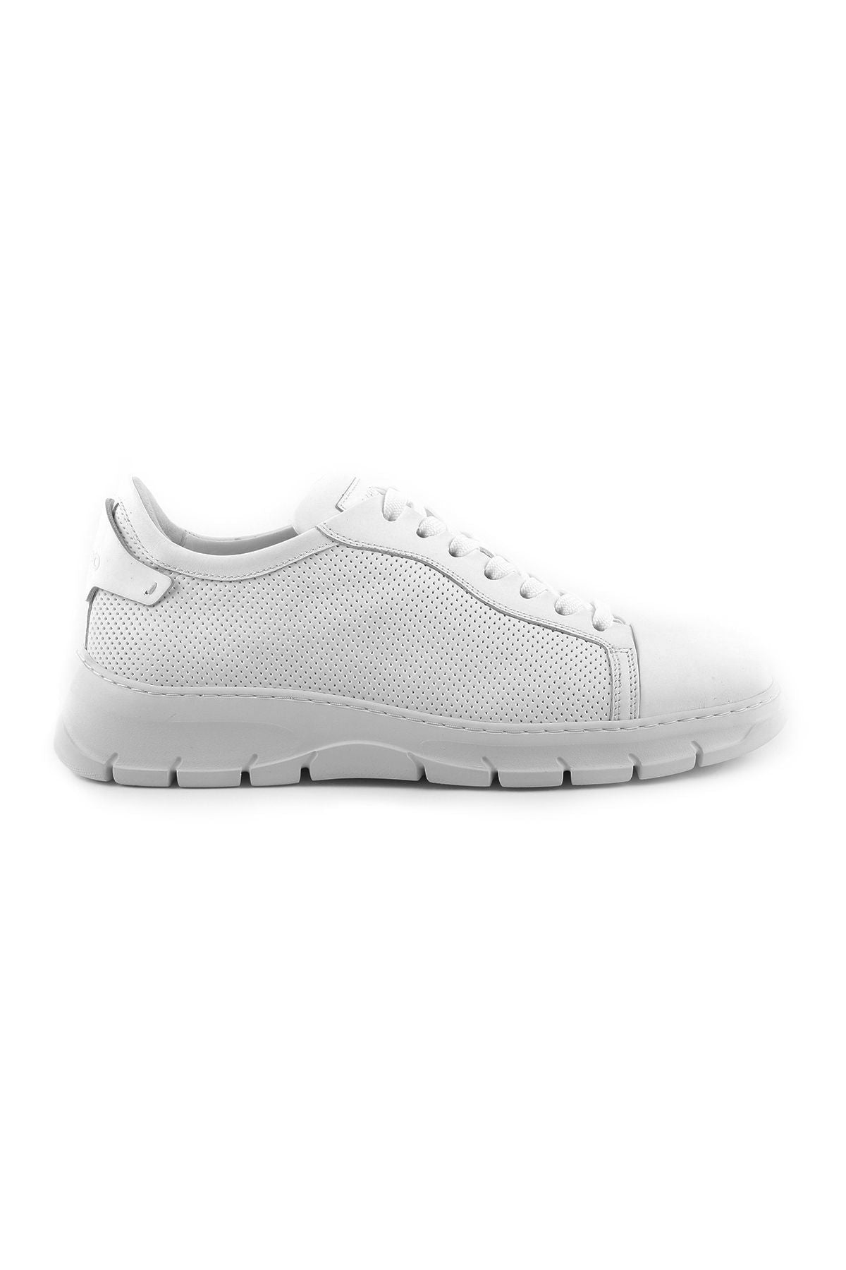 L4846 Model Leather Men's Casual Shoes - WHITE - MALLTURK
