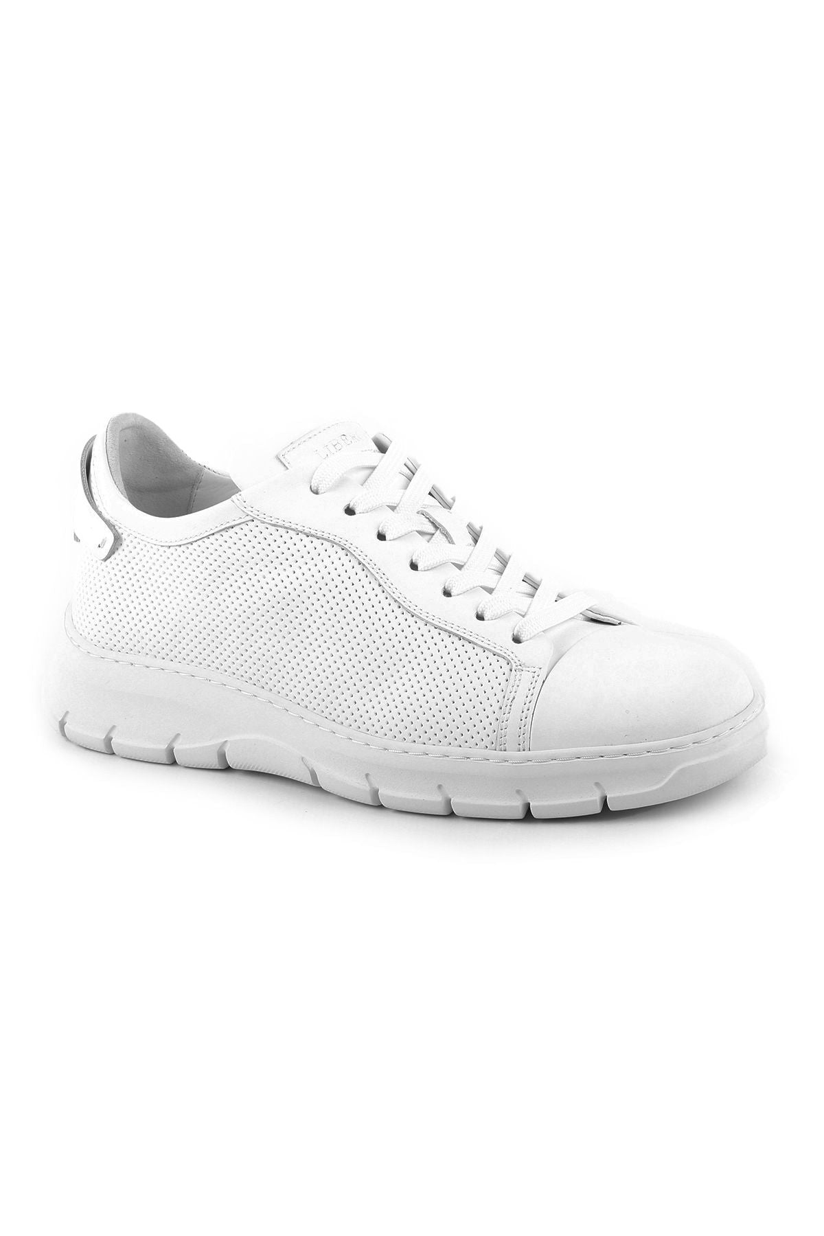 L4846 Model Leather Men's Casual Shoes - WHITE - MALLTURK