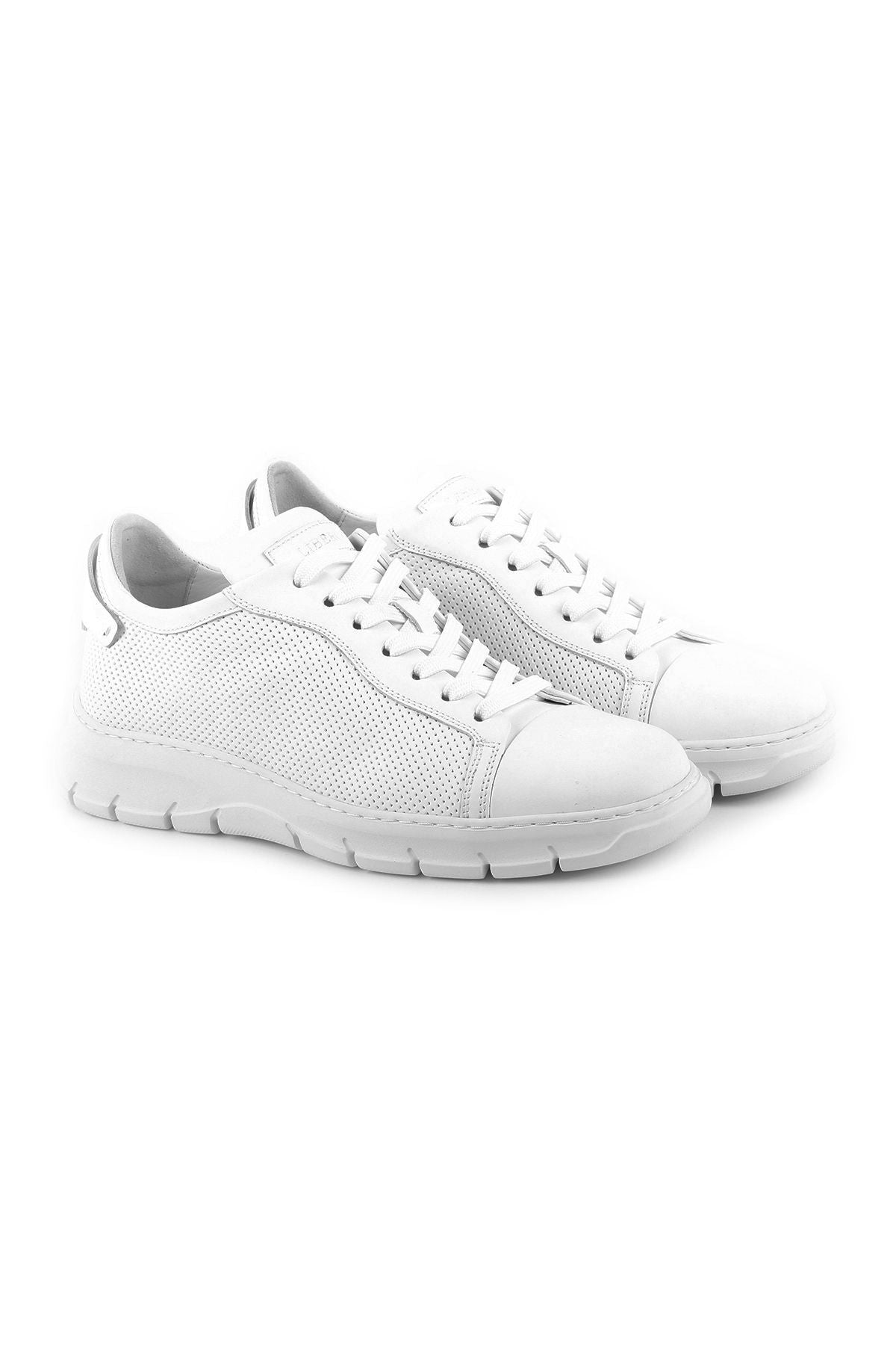 L4846 Model Leather Men's Casual Shoes - WHITE - MALLTURK