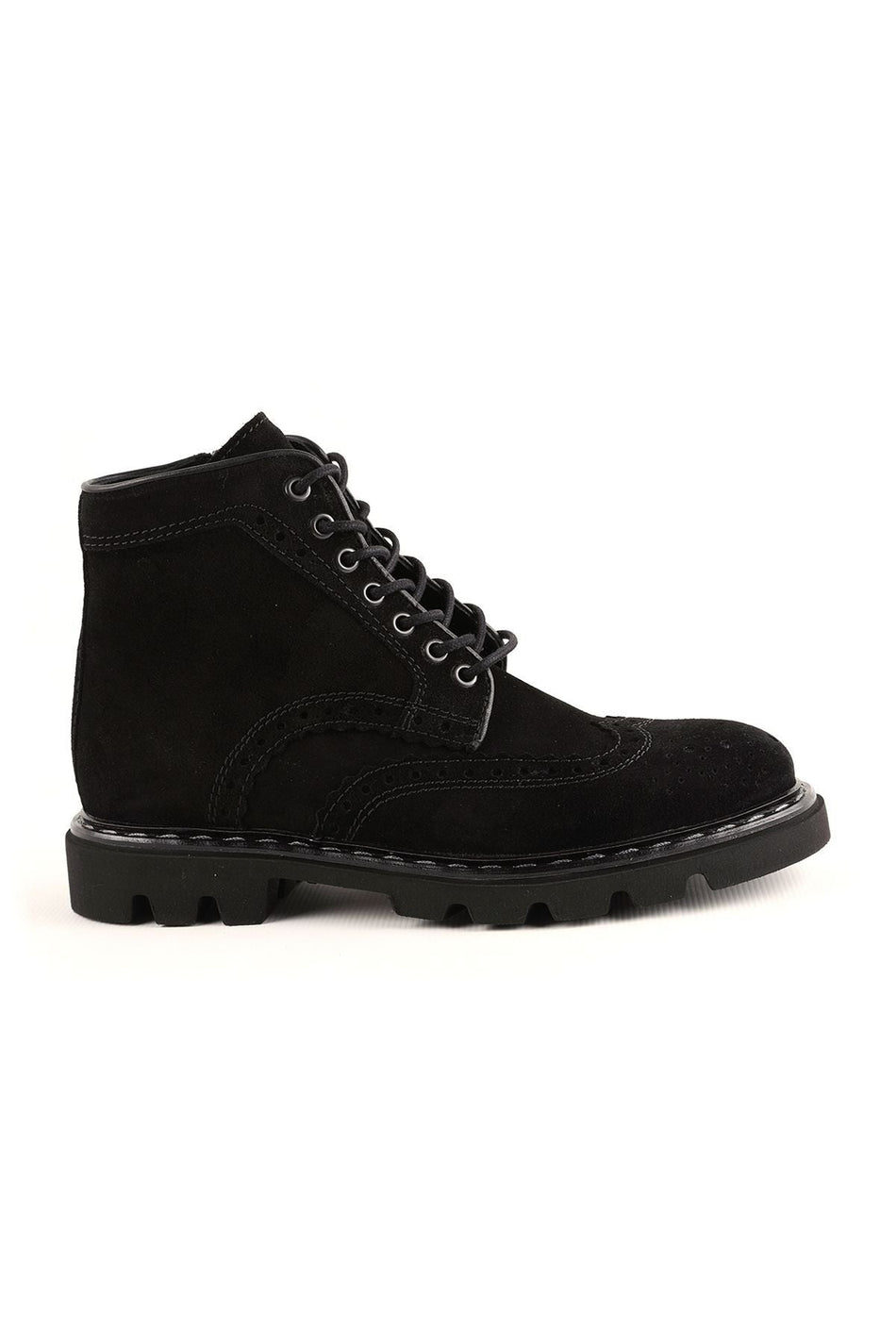 L4854 Suede Leather Men's Boots Black - MALLTURK