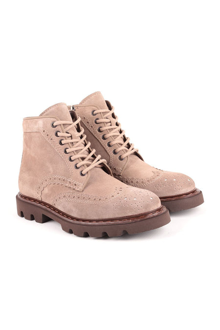 L4854 Suede Leather Men's Boots Mink - MALLTURK