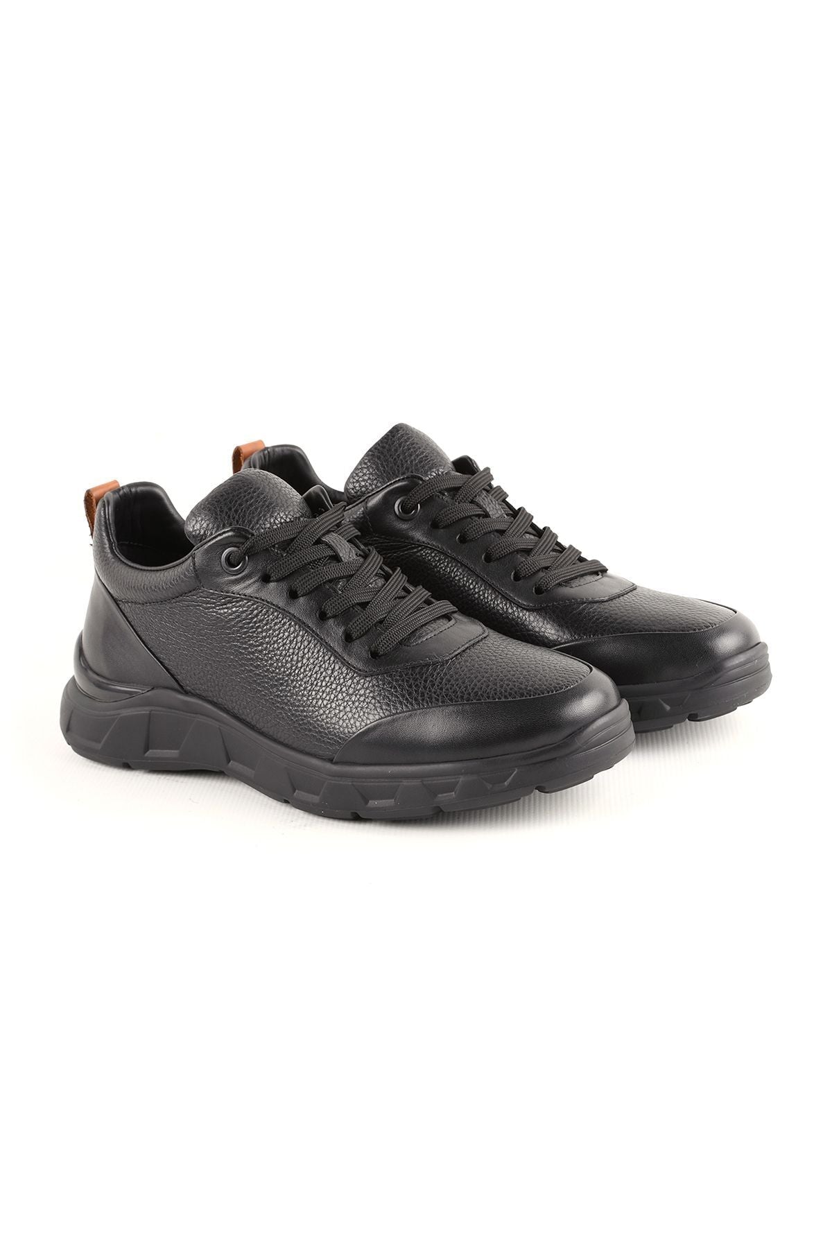 L4872 Casual Men's Leather Shoes Black - MALLTURK
