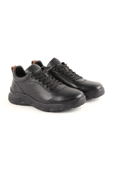 L4872 Casual Men's Leather Shoes Black - MALLTURK