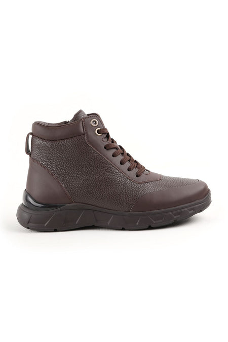 L4884 Men's Leather Boots Dark Brown - MALLTURK