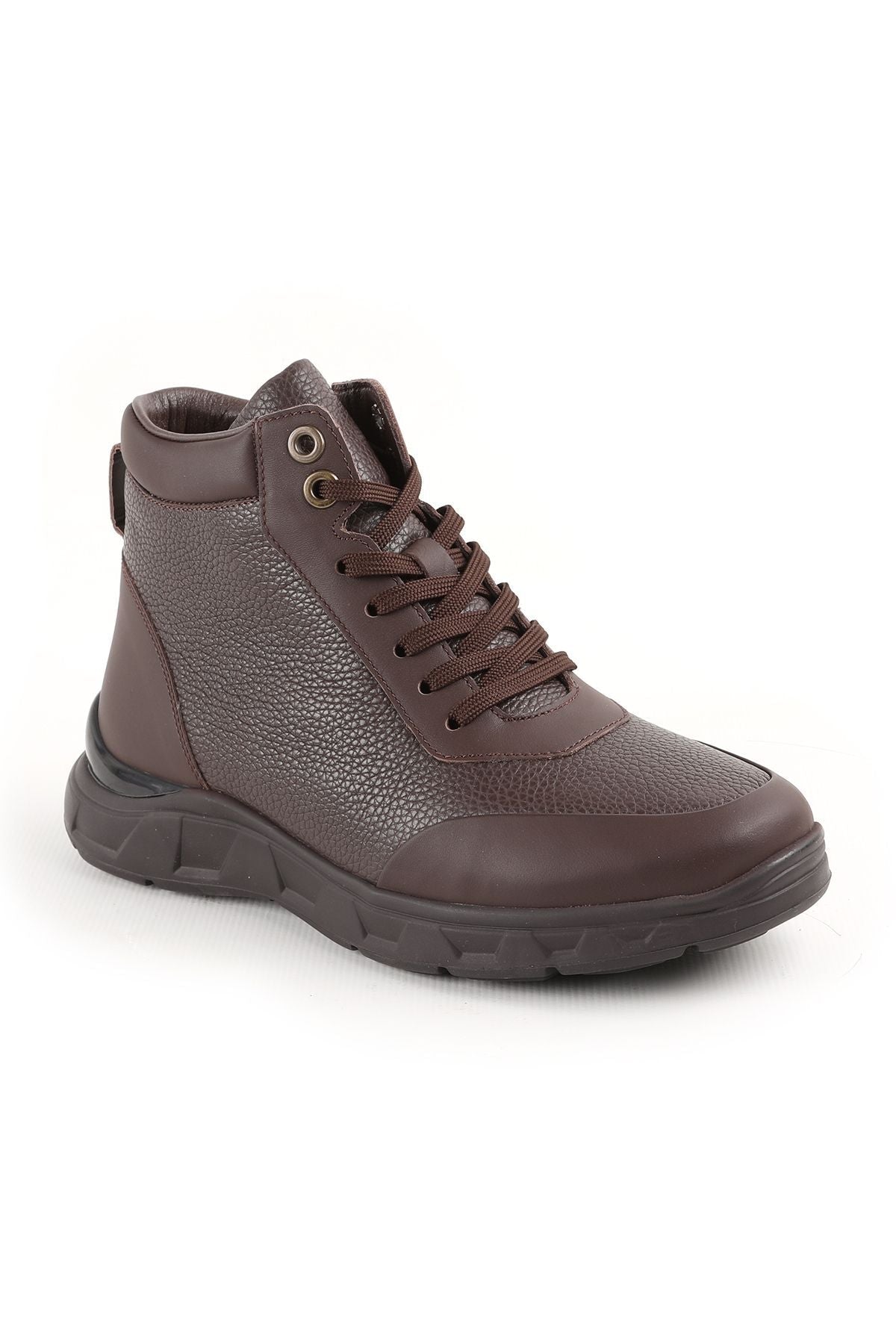 L4884 Men's Leather Boots Dark Brown - MALLTURK