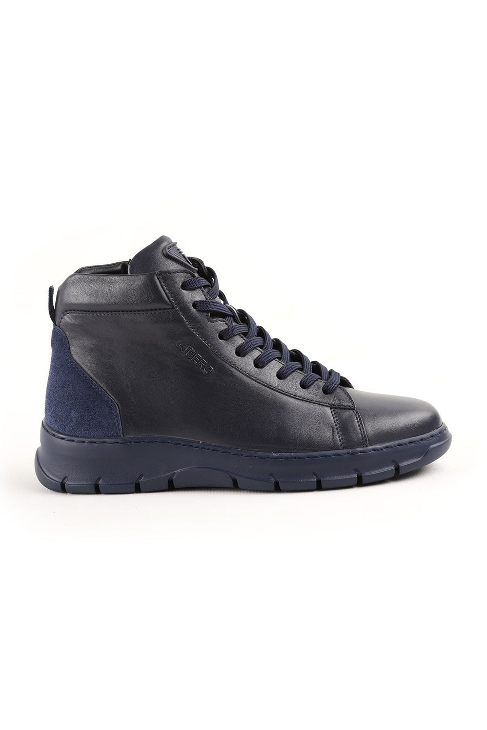 L4888 Men's Leather Boots Navy Blue - MALLTURK