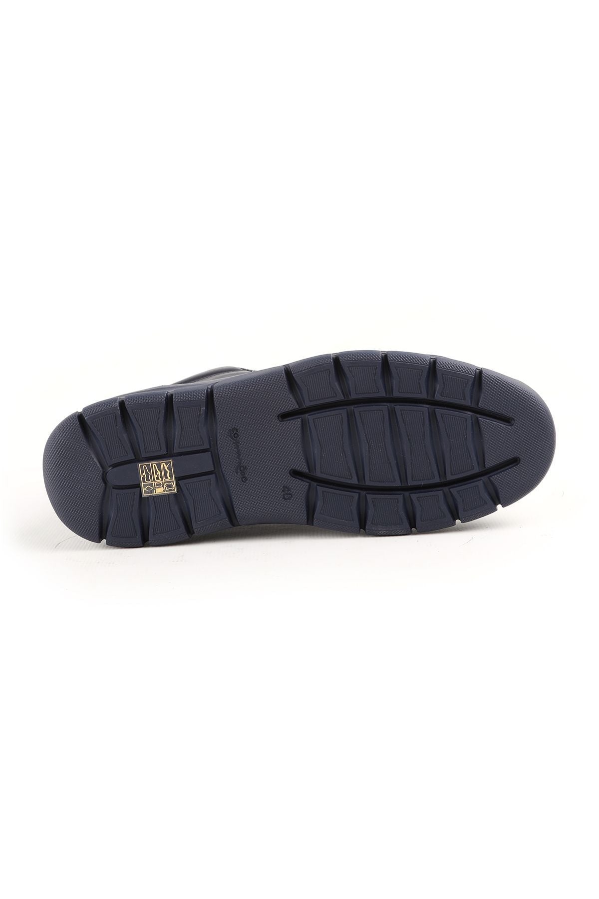 L4888 Men's Leather Boots Navy Blue - MALLTURK