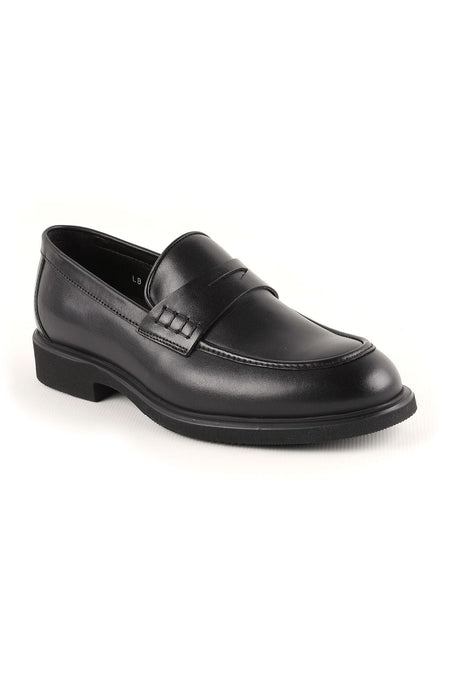 L4910 Casual Men's Leather Shoes Black - MALLTURK