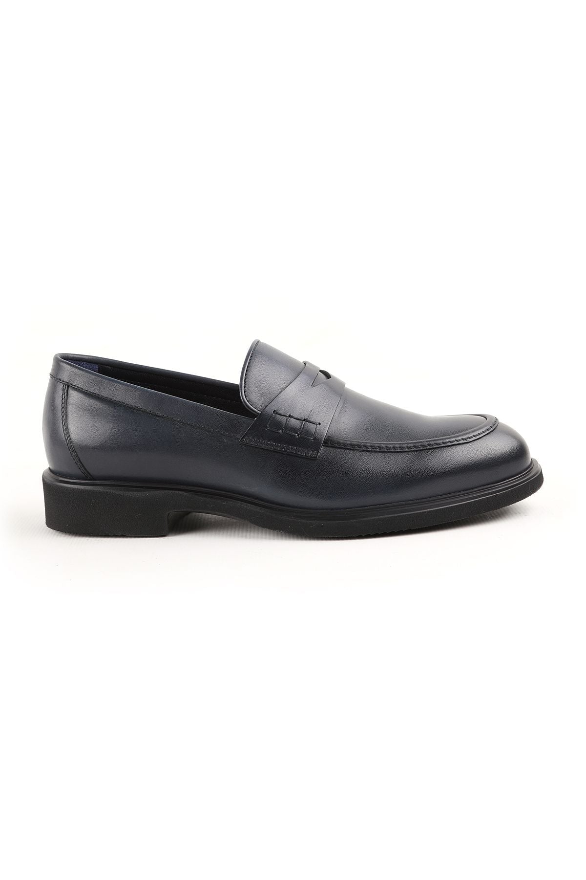 L4910 Casual Men's Leather Shoes Navy Blue - MALLTURK