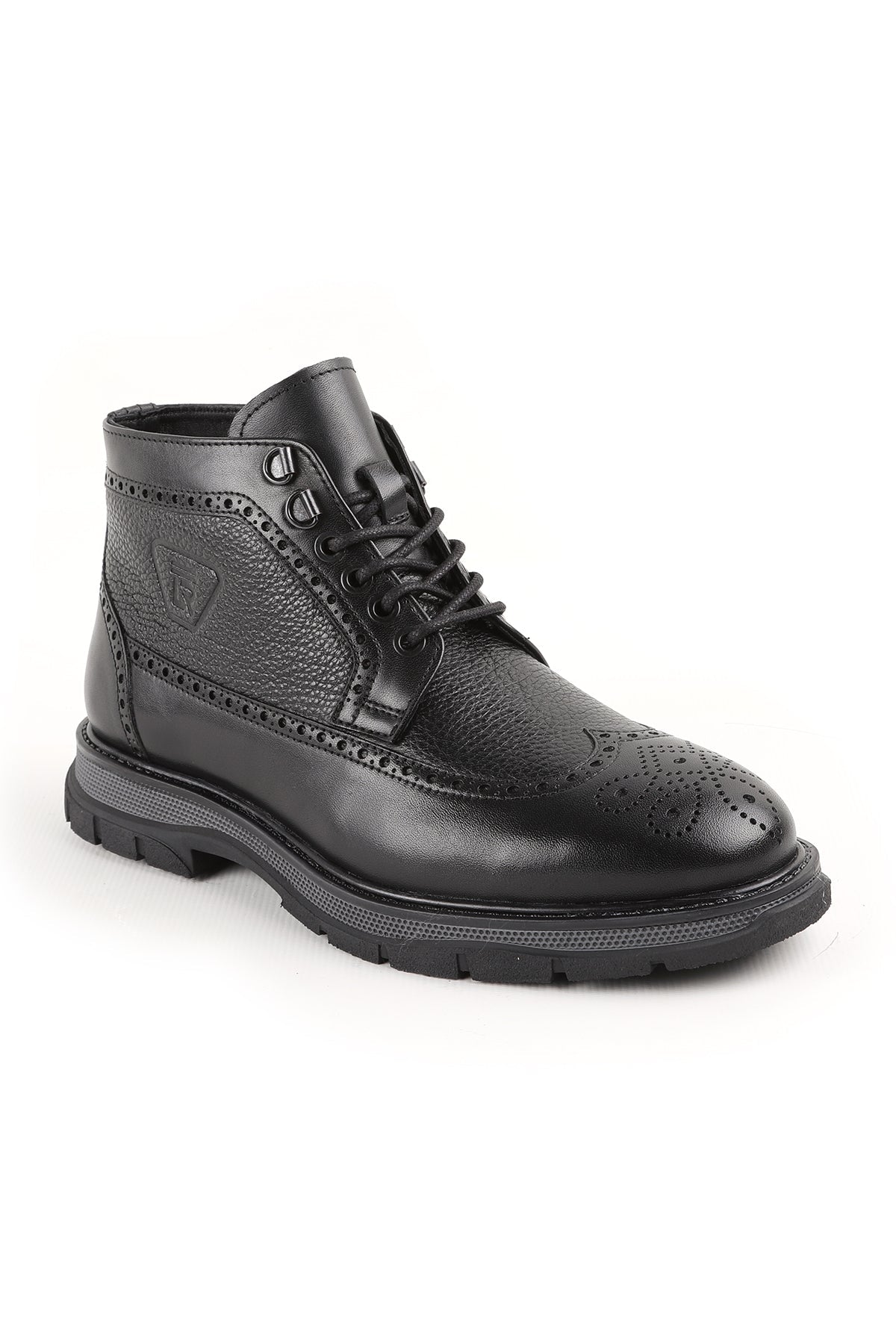 L4950 Leather Men's Boots Black - MALLTURK