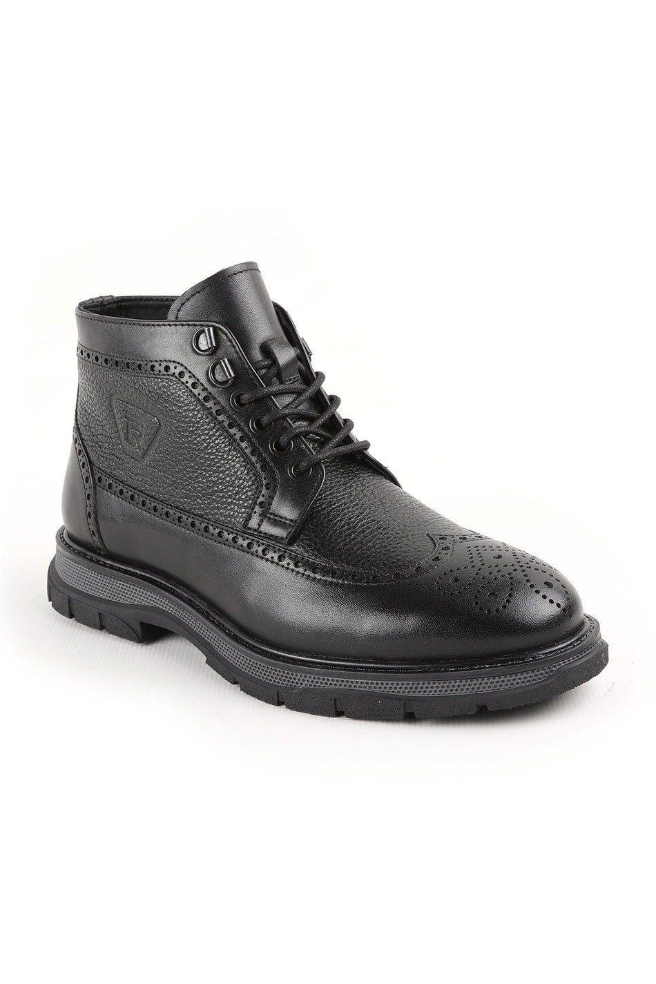 L4950 Leather Men's Boots Black - MALLTURK
