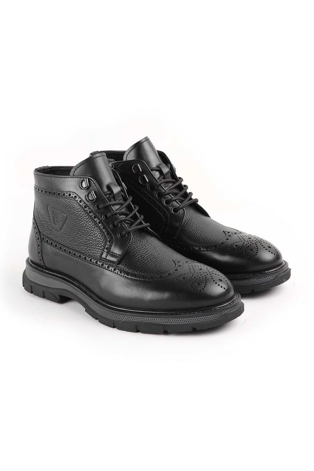 L4950 Leather Men's Boots Black - MALLTURK