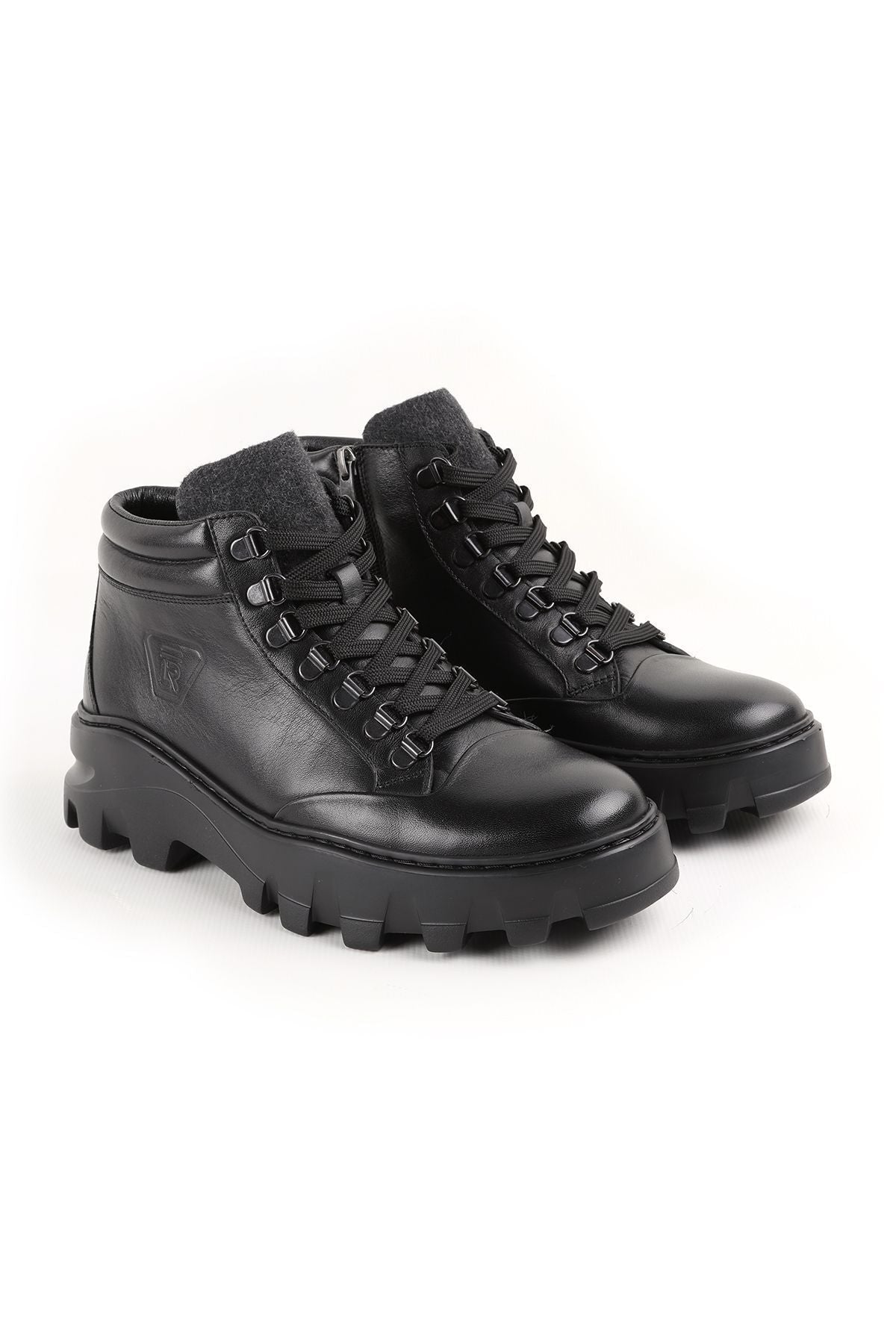L4960 Leather Men's Boots Black - MALLTURK