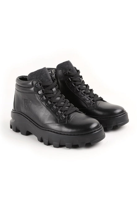 L4960 Leather Men's Boots Black - MALLTURK