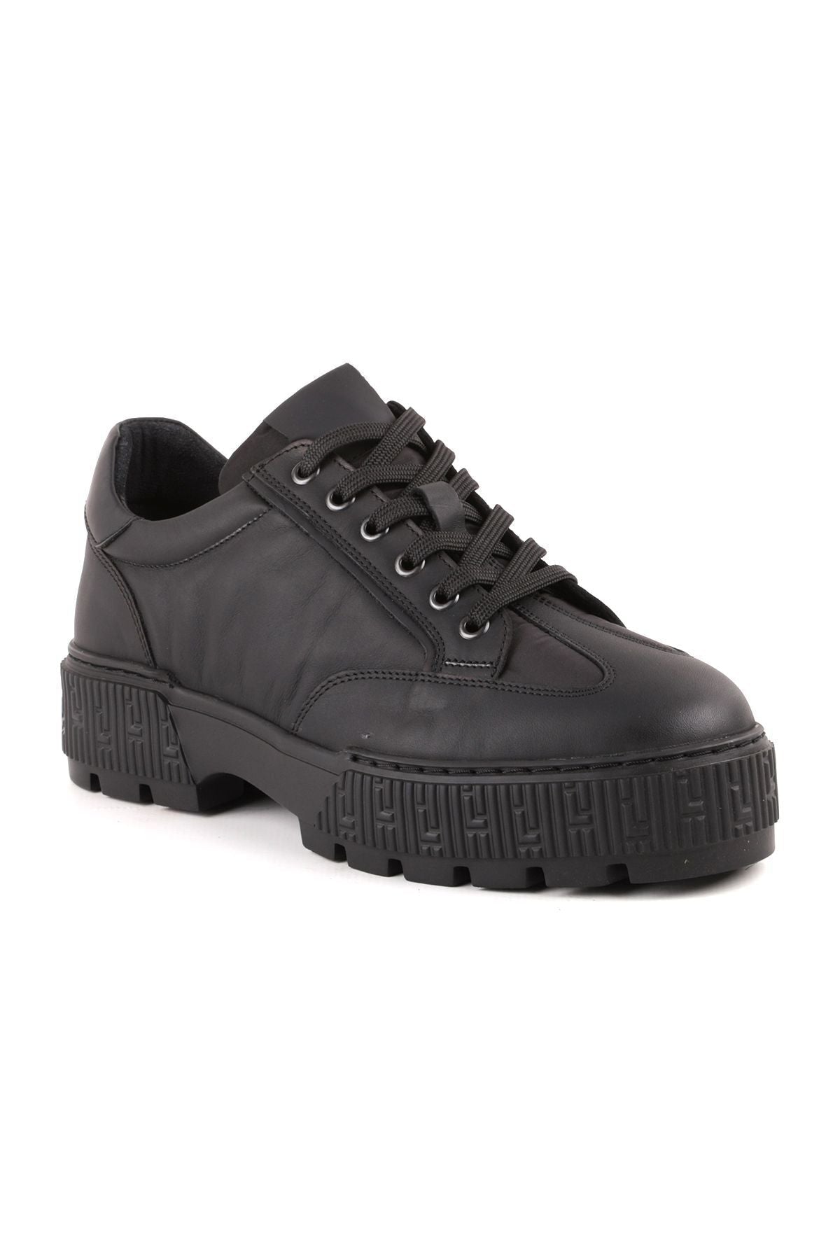 L4977 Leather Men's Casual Shoes Black - MALLTURK