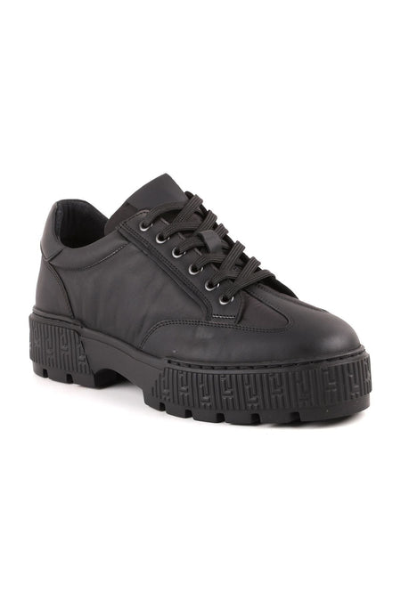 L4977 Leather Men's Casual Shoes Black - MALLTURK