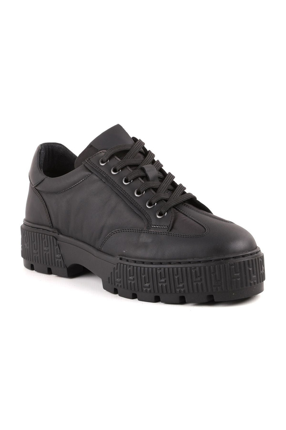 L4977 Leather Men's Casual Shoes Black - MALLTURK