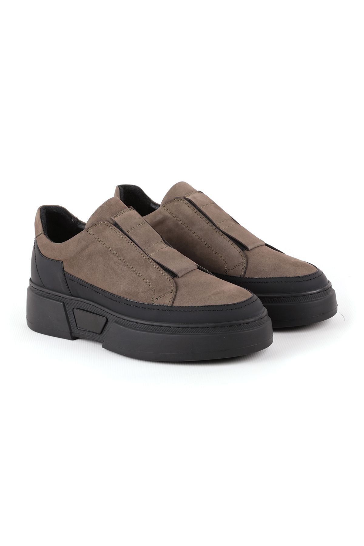 L4995 Casual Leather Men's Shoes Khaki - MALLTURK