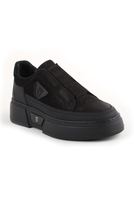 L4995 Casual Men's Leather Shoes Black - MALLTURK