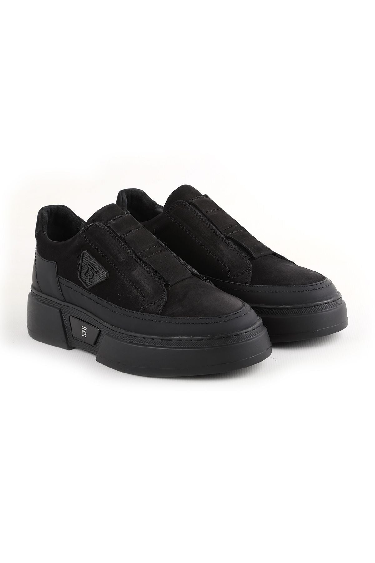 L4995 Casual Men's Leather Shoes Black - MALLTURK
