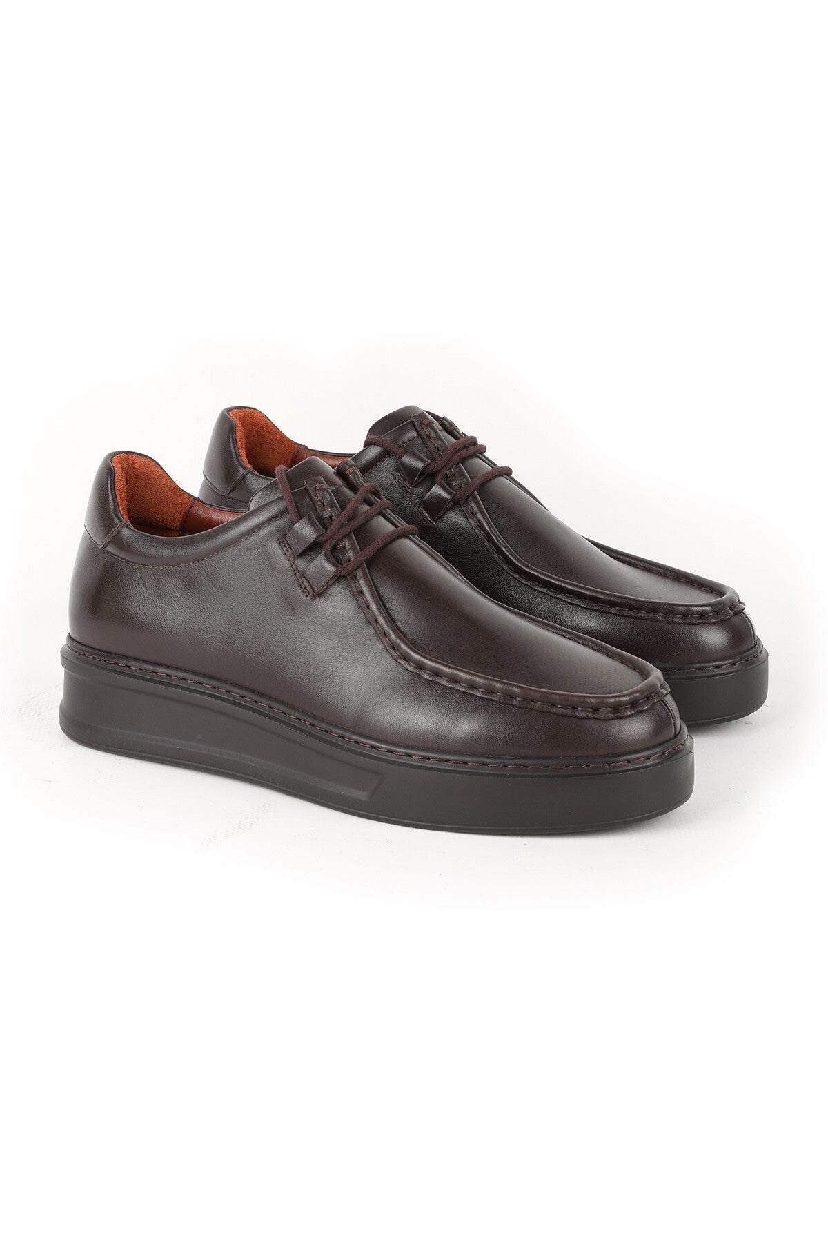 L5060 Men's Leather Casual Shoes Brown - MALLTURK
