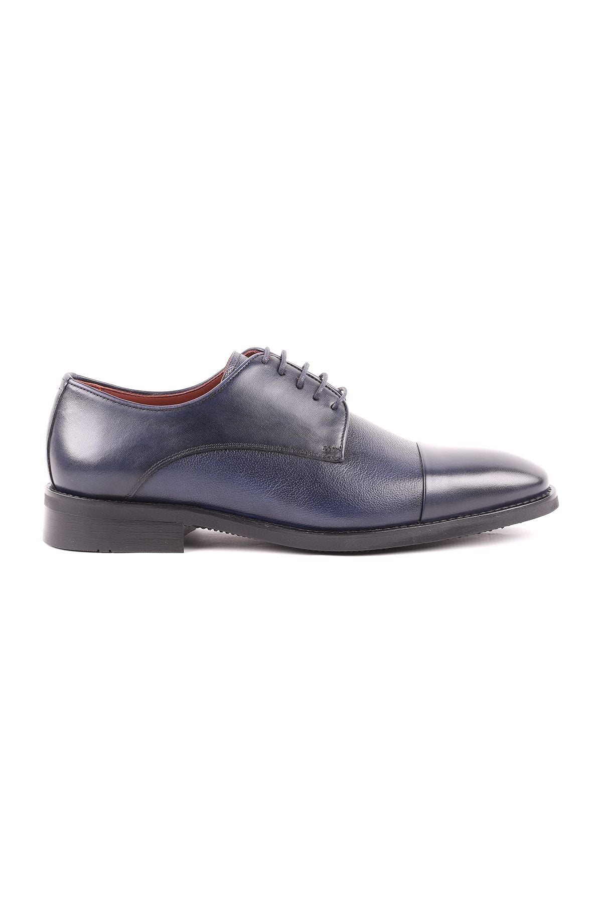 L5106 Model Leather Men's Navy Blue Casual Shoes - MALLTURK