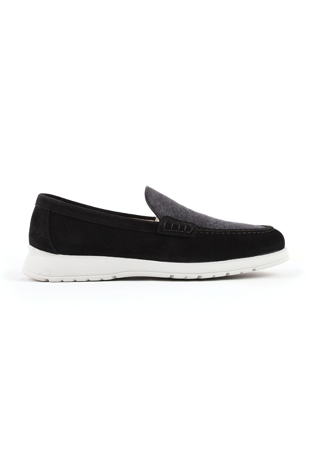 L5112 Suede Fabric Leather Men's Casual Shoes Black - MALLTURK
