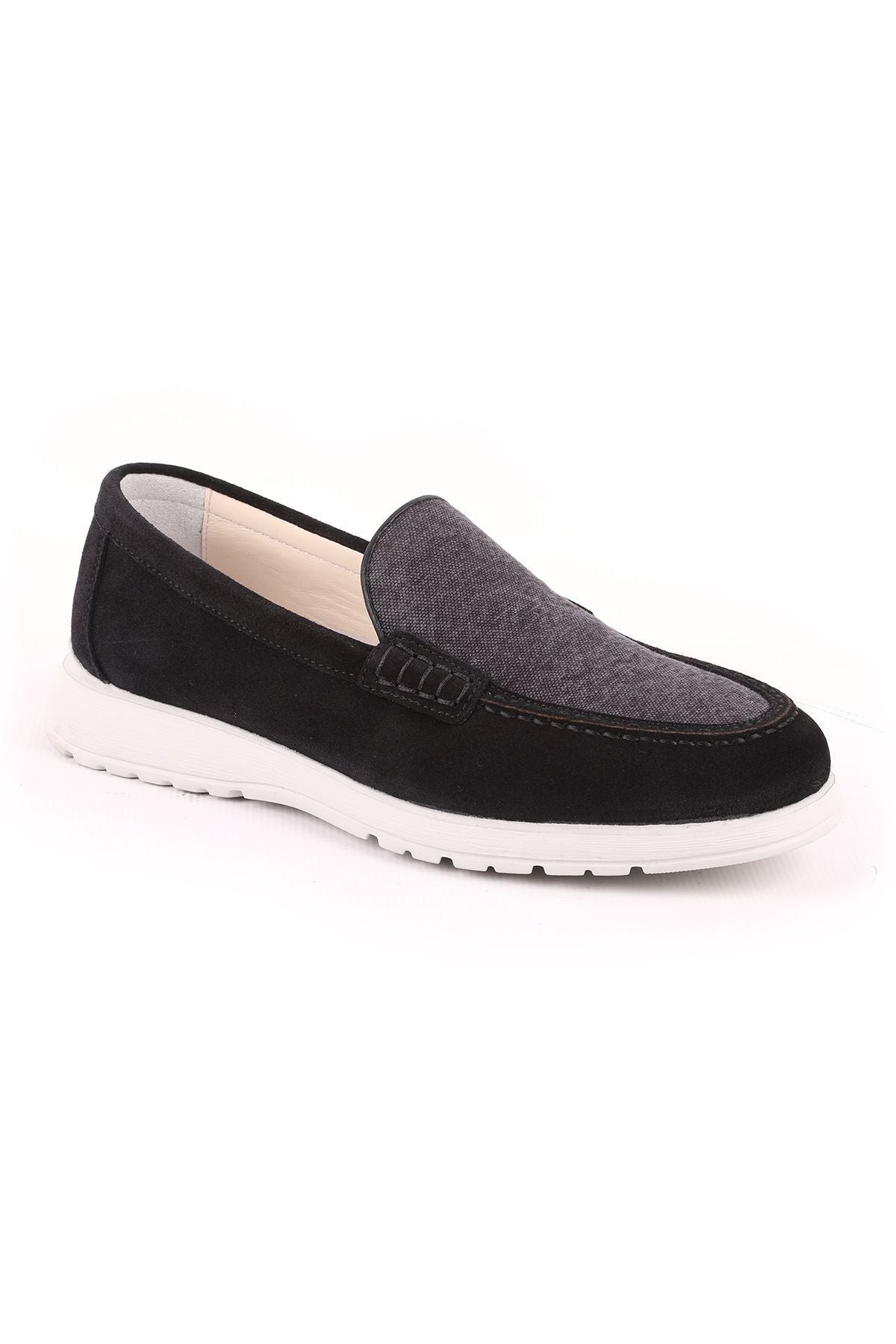 L5112 Suede Fabric Leather Men's Casual Shoes Black - MALLTURK