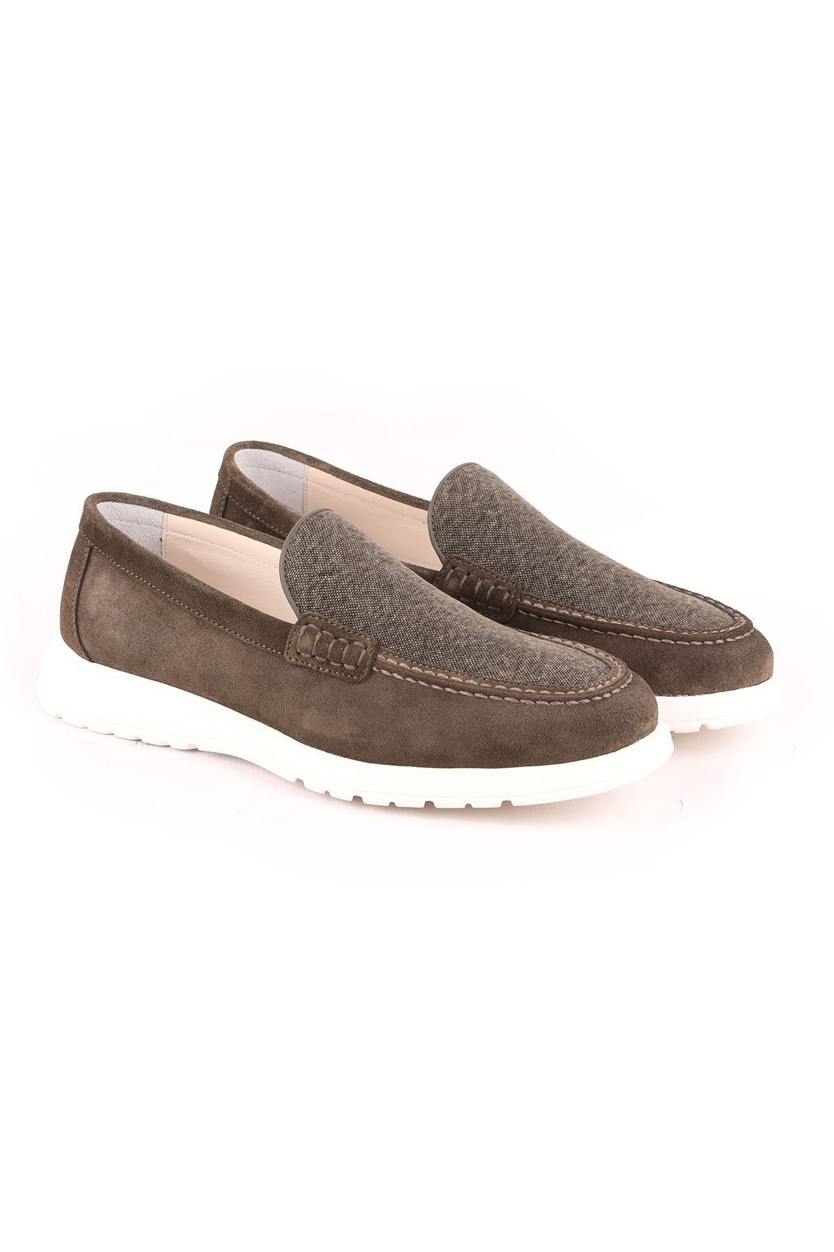 L5112 Suede Fabric Leather Men's Casual Shoes Khaki - MALLTURK