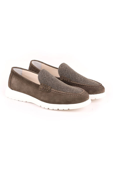 L5112 Suede Fabric Leather Men's Casual Shoes Khaki - MALLTURK