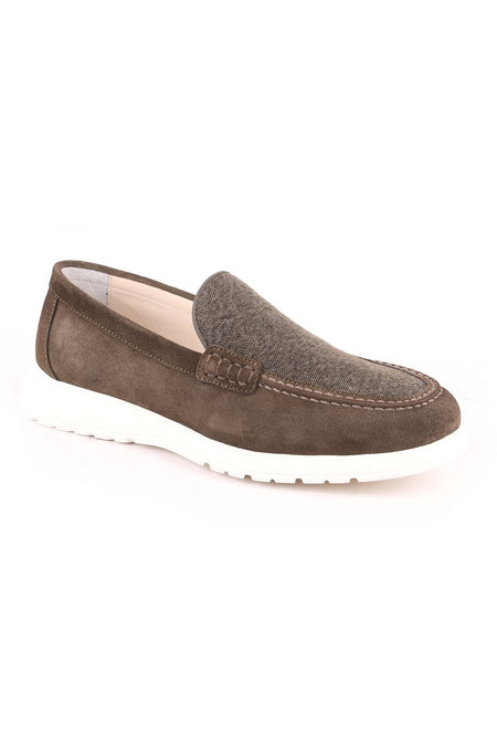 L5112 Suede Fabric Leather Men's Casual Shoes Khaki - MALLTURK