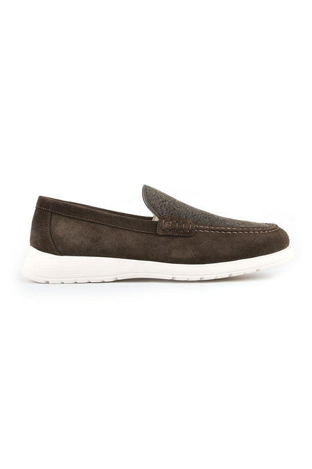 L5112 Suede Fabric Leather Men's Casual Shoes Khaki - MALLTURK