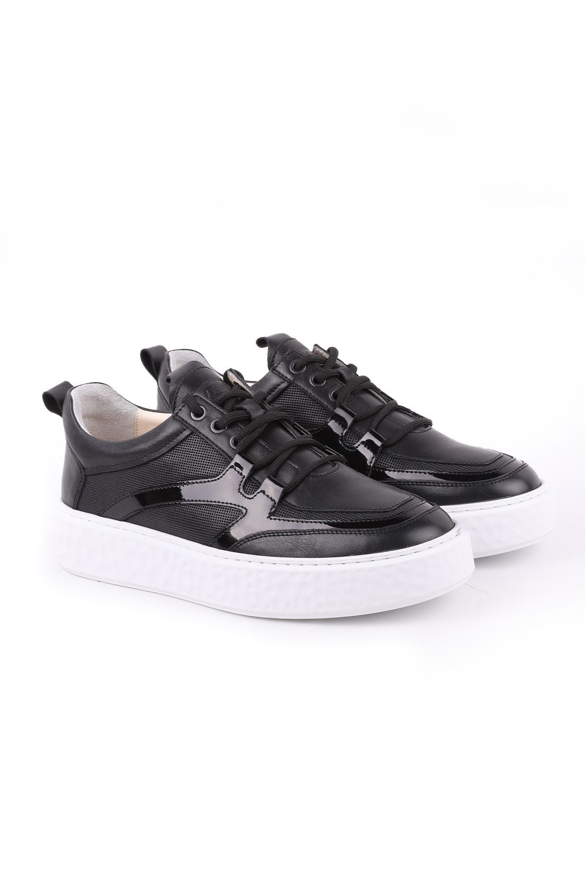 L5147 Leather Men's Casual Shoes Black - MALLTURK
