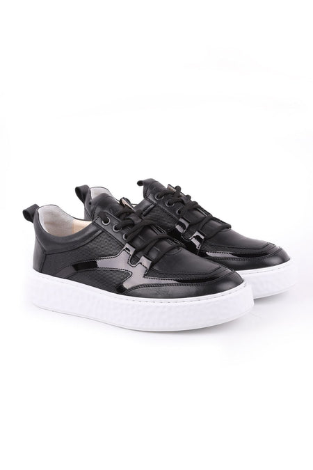 L5147 Leather Men's Casual Shoes Black - MALLTURK