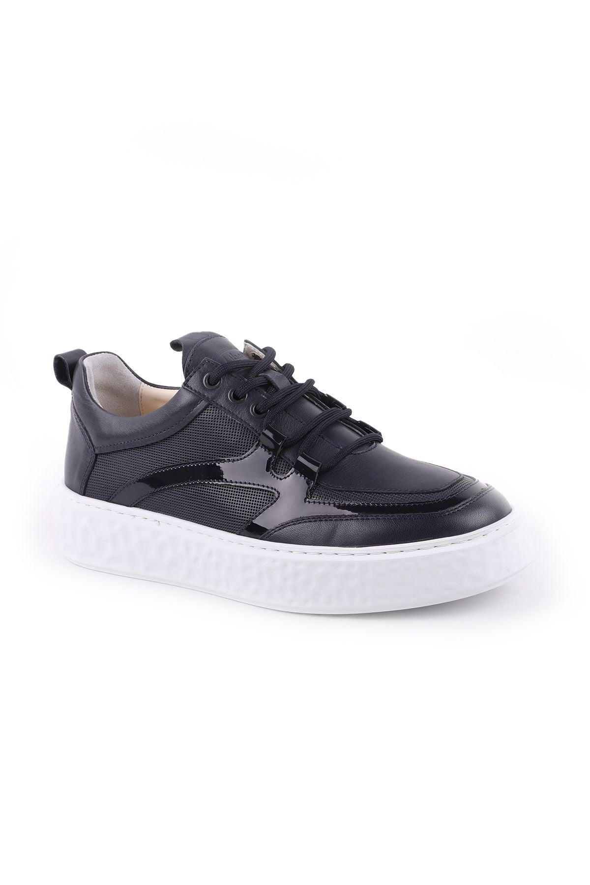 L5147 Leather Men's Navy Blue Casual Shoes - MALLTURK
