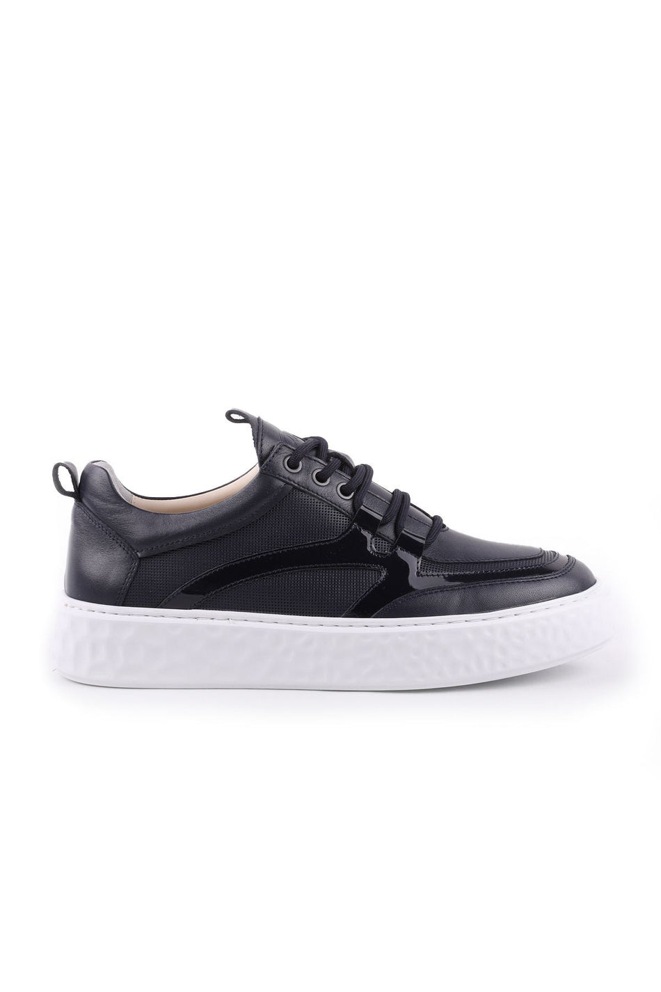 L5147 Leather Men's Navy Blue Casual Shoes - MALLTURK