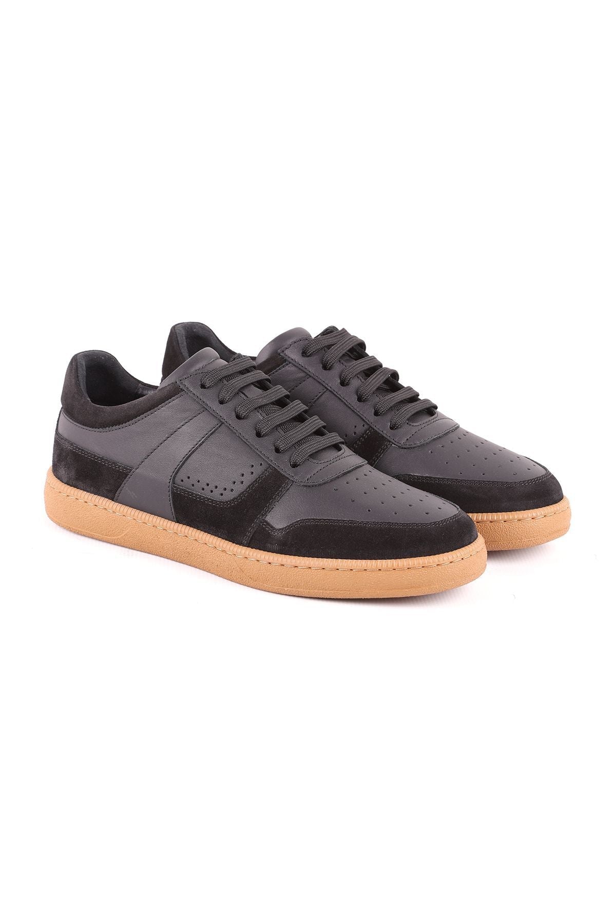 L5159 Suede Leather Men's Casual Shoes Black - MALLTURK