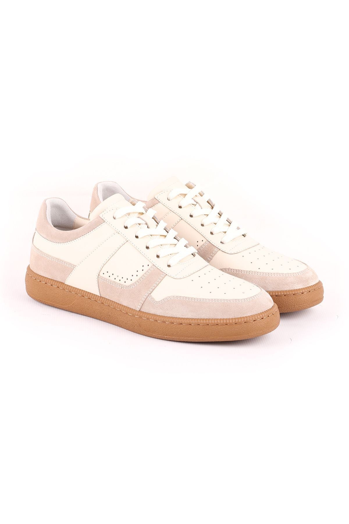 L5159 Suede Leather Men's Casual Shoes Bone - MALLTURK