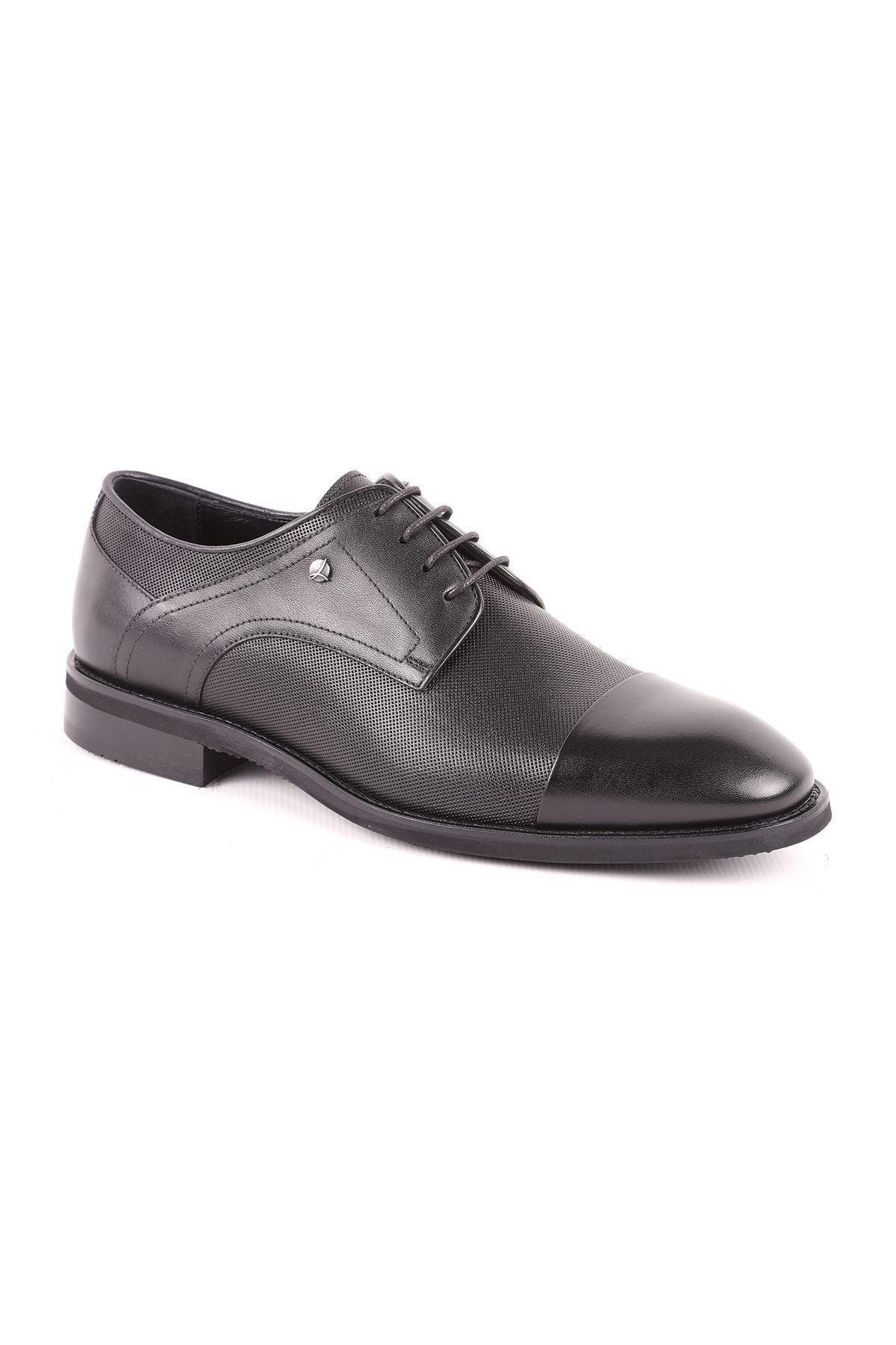 L5182 Leather Men's Classic Shoes Black - MALLTURK