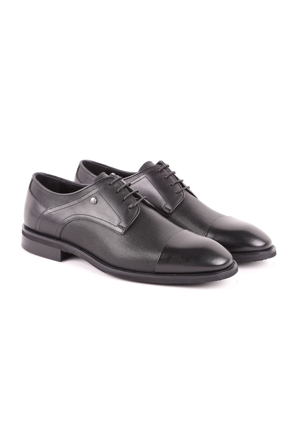L5182 Leather Men's Classic Shoes Black - MALLTURK