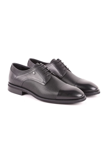 L5182 Leather Men's Classic Shoes Black - MALLTURK