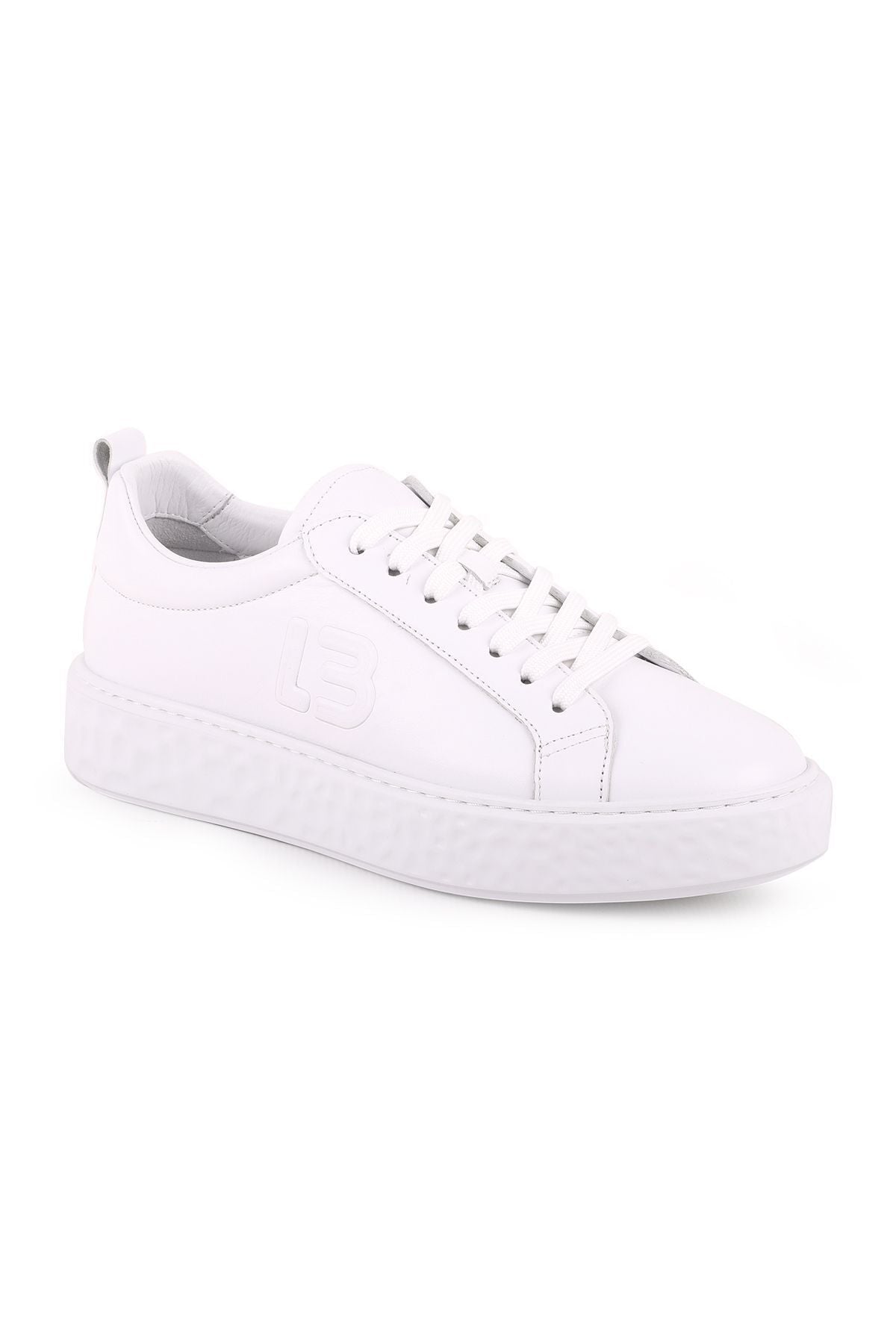 L5201 Leather Men's Casual Shoes White - MALLTURK