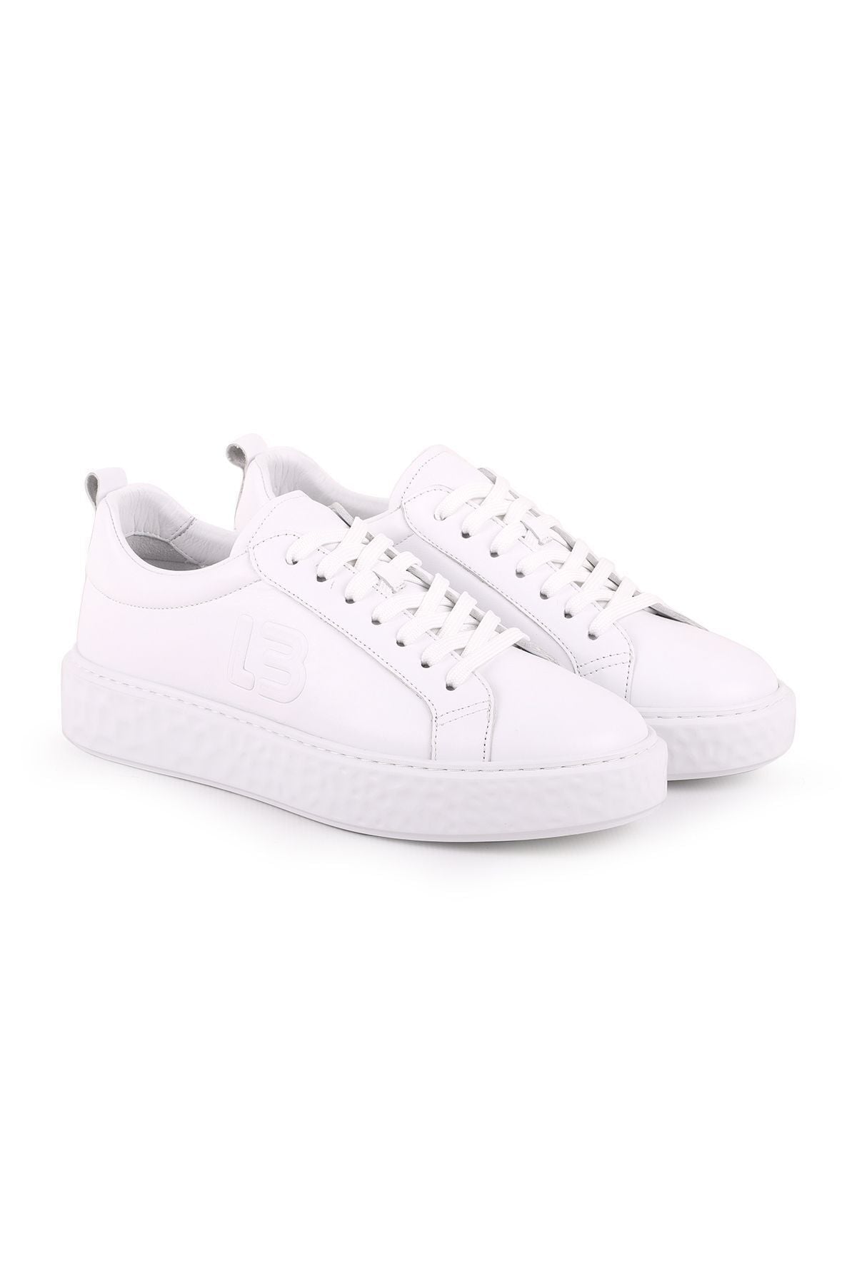 L5201 Leather Men's Casual Shoes White - MALLTURK