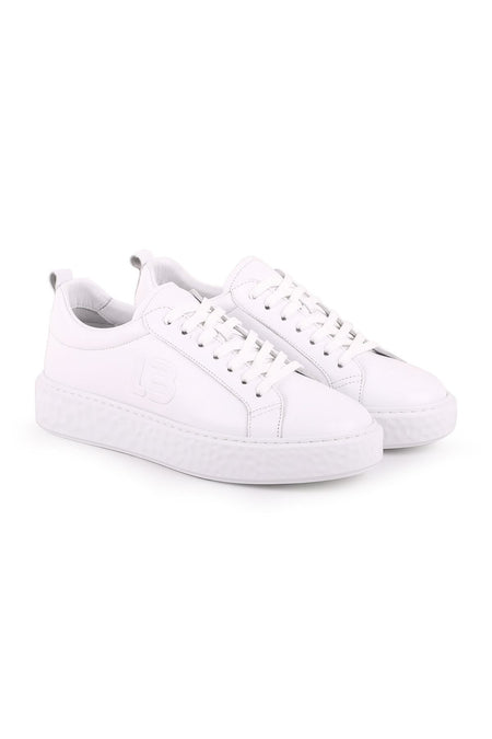 L5201 Leather Men's Casual Shoes White - MALLTURK