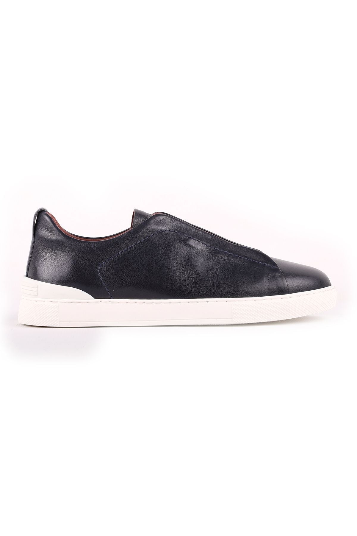 L5202 Leather Men's Casual Shoes Navy Blue - MALLTURK