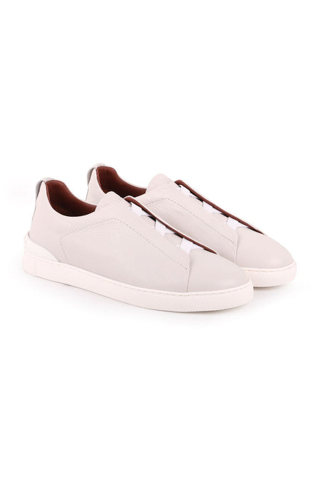 L5202 Leather Men's Casual Shoes Off White - MALLTURK