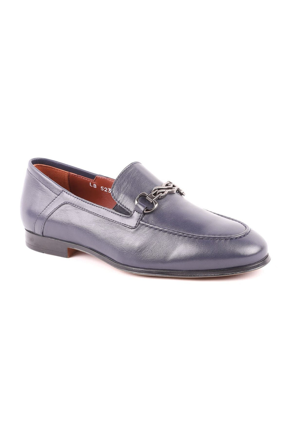 L5231 Model Navy Blue Leather Men's Shoes - Casual - MALLTURK